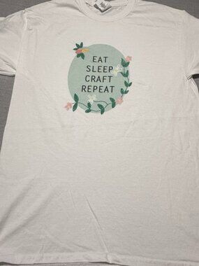 "Eat Sleep Craft Repeat" T-Shirt - Perfect for Crafters and DIY Lovers - Medium